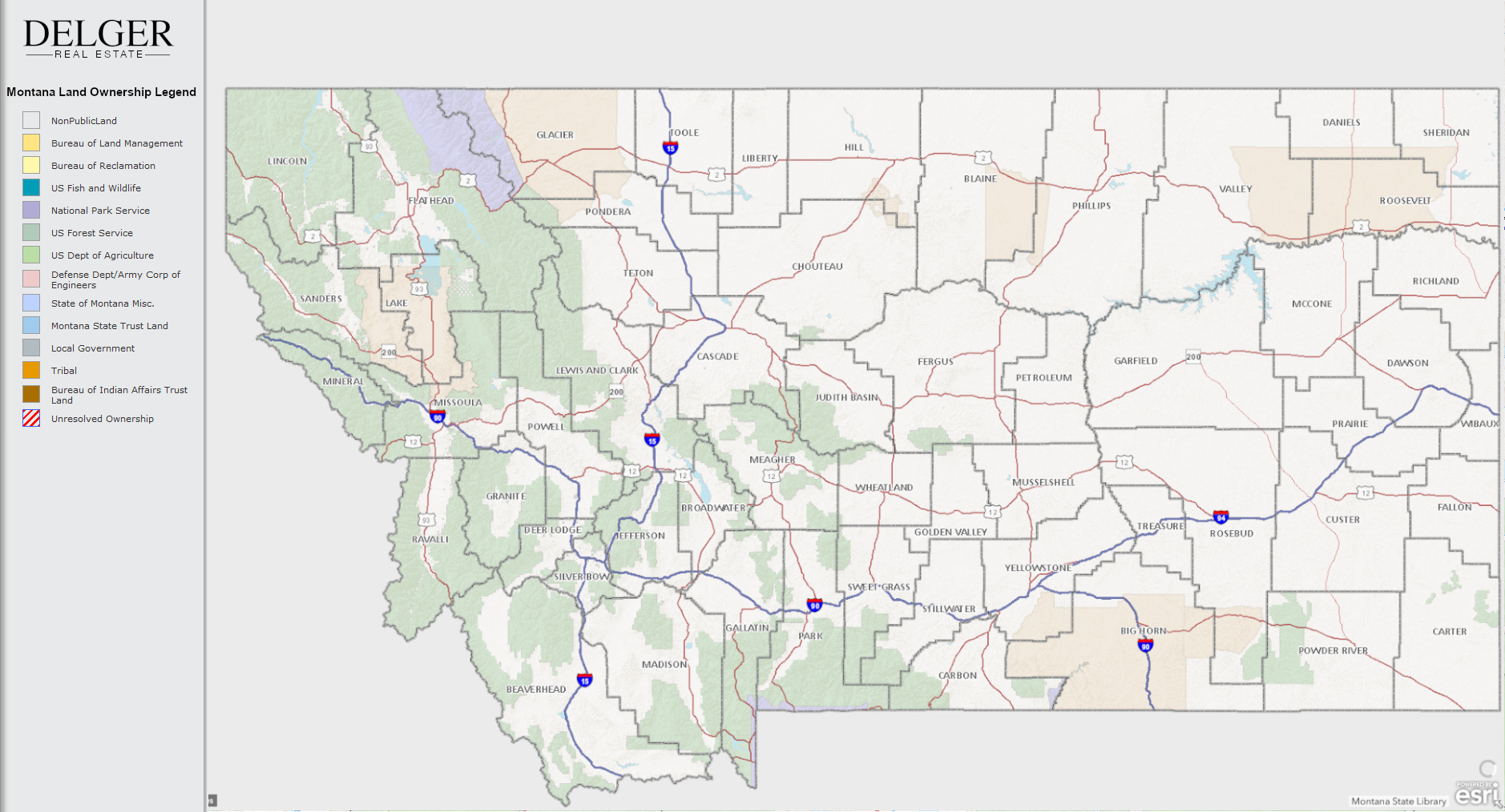 Montana Public Land Map